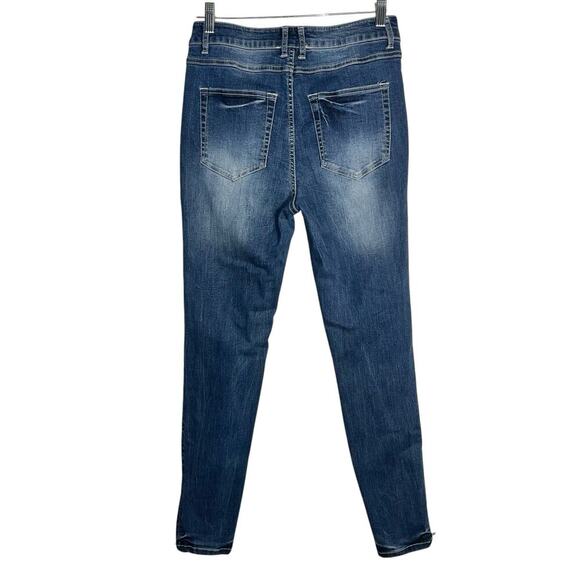 Philosophy Republic Skinny Jeans Studded Pockets Distressed Medium Wash Size 8 - Picture 3 of 8